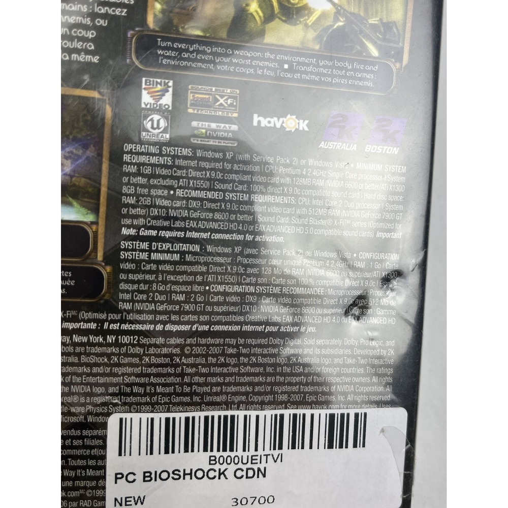 BioShock For Windows Game Of The Year (PC, 2007) Sealed READ DESC - Picture 6 of 6